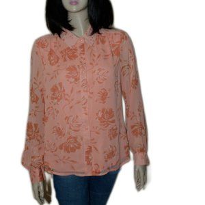 Les Serein Monique Button Down Blouse Coral (Size S) NWT